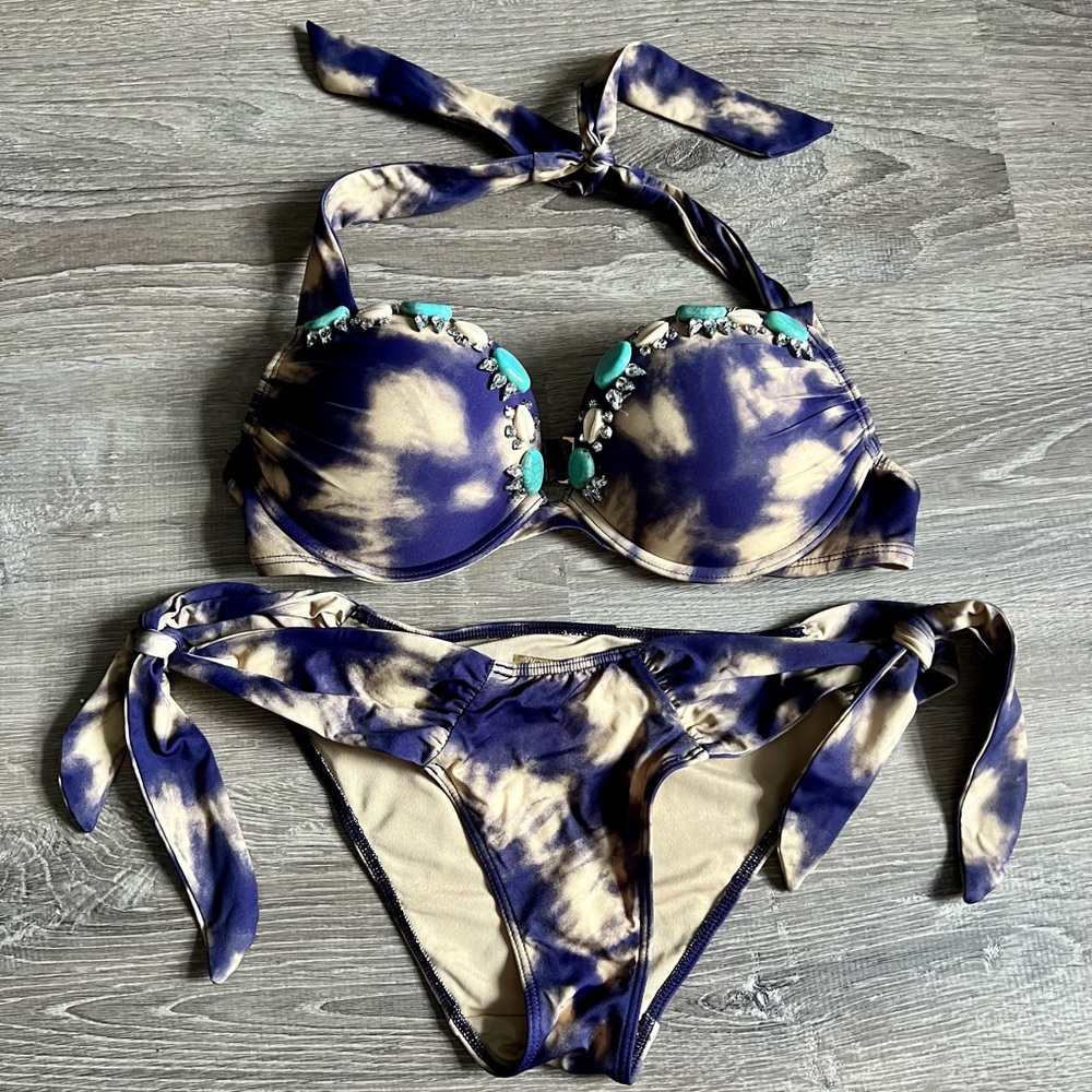 Victorias Secret Bombshell Bikini Swim Set 34B M Miraculous Push-up